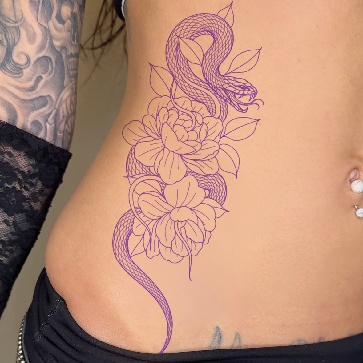 snake & peonies