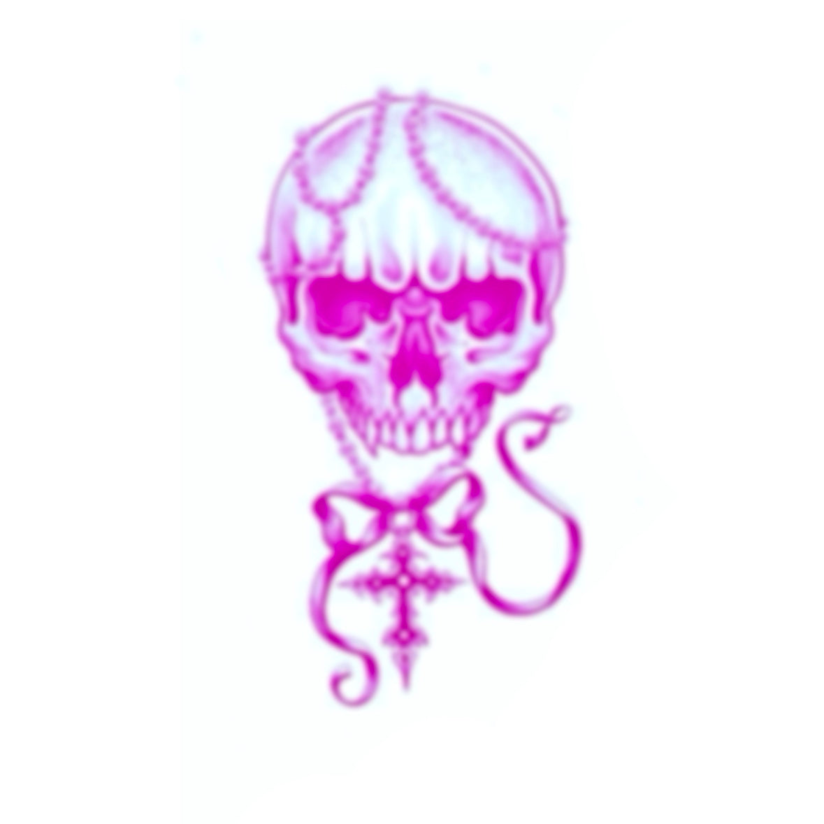 skull with bow