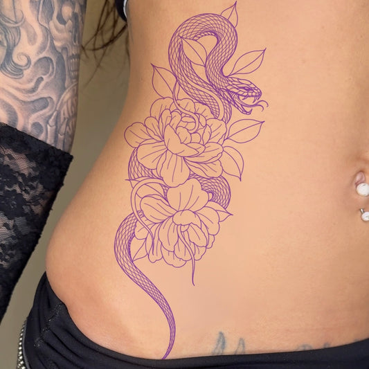 snake & peonies